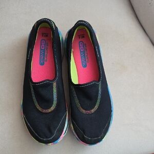 Skechers Women's Black with Multicolor Trim Athletic Shoes